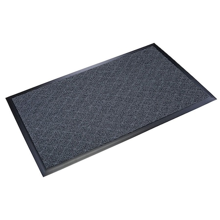 Crown Matting Technologies Medium Duty Scraper Mat, Extruded PVC, 1/2" Thick, Black/Blue, 4' W x 6' L DX MB46BB